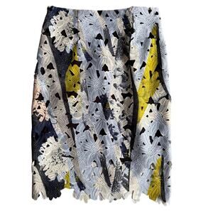 Bar III Colorful XL Floral Lace Laser Cut Artist Preppy Artist Skirt